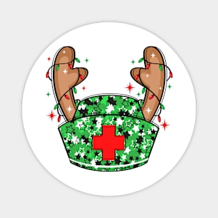 Glitter sparkle Christmas Nurse Hat Magnet